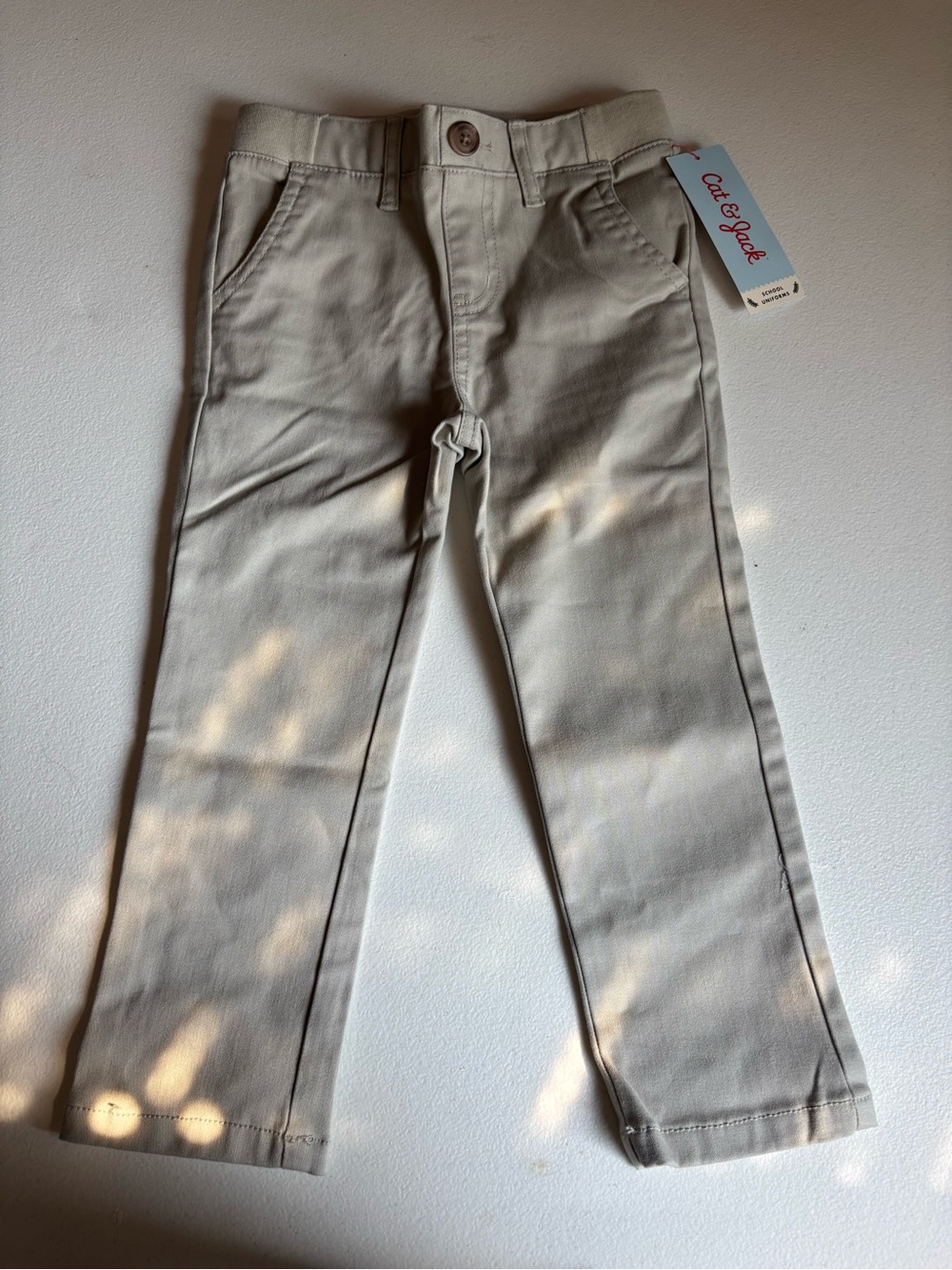Cat & Jack Girls' Straight-Leg Pants - Light Beige